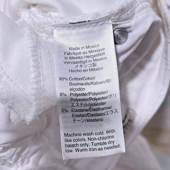 J CREW 9" Mid Rise Demi Boot Crop Jeans White Stretch Womens 25P 25 Petite - Picture 8 of 9